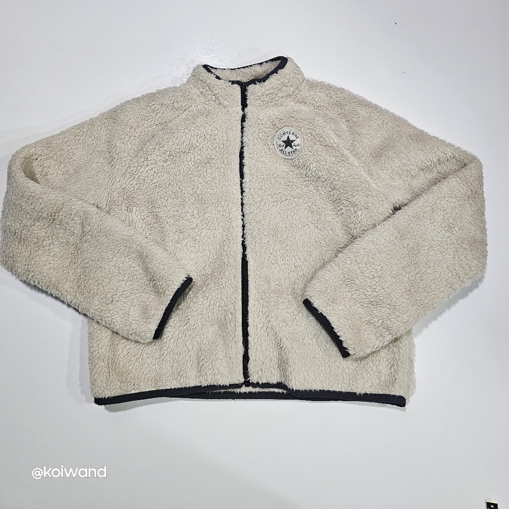 Converse Chuck Taylor All Star Girl Fleece Jacket Beige Size L (12/13 YRS)